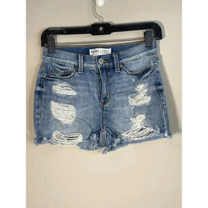 Mudd Distressed High Rise Shortie Denim Shorts Women's Size 3